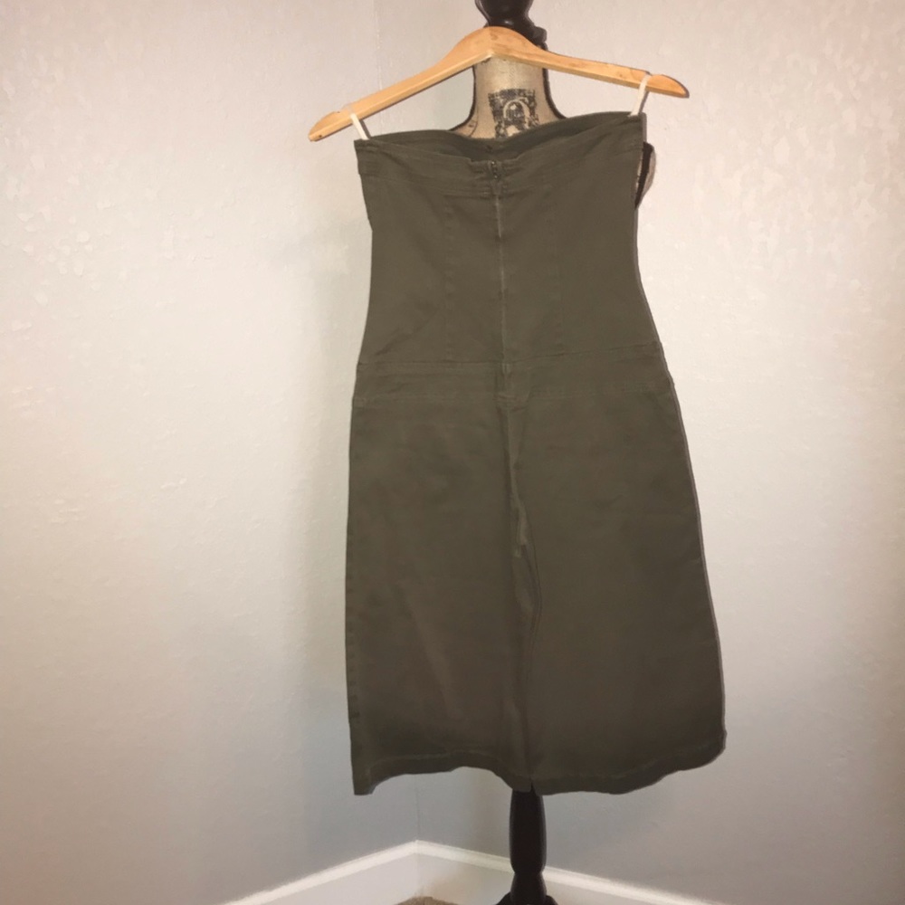 Hot Kiss 💋 Olive Strapless Wide-leg Romper - Picture 2 of 3